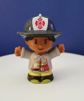 Fisher Price Little People Girl Firefighter Black and Grey