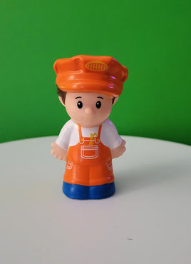 Fisher Price Little People Train Conductor Orange and White