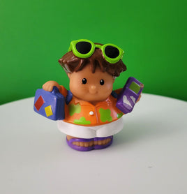 Fisher Price Little People Girl on Vacation with Green Glasses