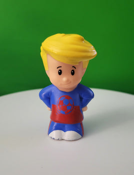 Fisher Price Little People Eddie in Blue and Red Soccer Shirt