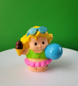 Fisher Price Little People Girl with Beach Ball and Ice Cream Cone