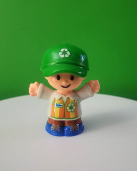 Fisher Price Little People Recycle Truck Driver with Green Hat