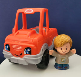 Fisher Price Little People Orange Pickup Truck with Figure