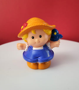 Fisher Price Little People Girl with Hat and Blue Bird