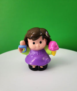 Fisher Price Little People Mom with Ice Cream Cone in Purple Dress