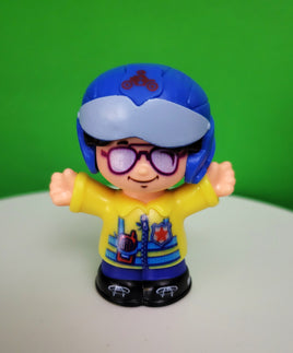 Fisher Price Little People Girl Helicopter Pilot Blue Helmet