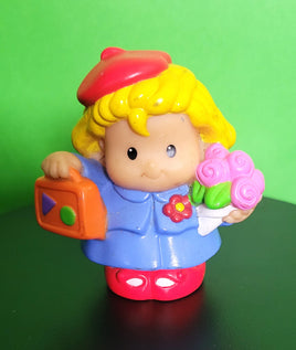 Fisher Price Little People Sarah Suitcase and Flowers