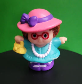 Fisher Price Little People Maggie with Yellow Purse and Pink Hat