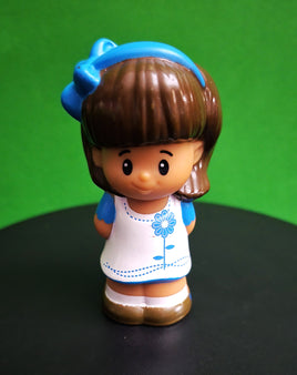 Fisher Price Little People Mia in White and Blue Flowered Dress