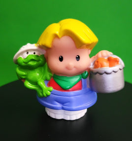 Fisher Price Little People Eddie with Frog and Bucket