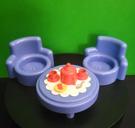 Fisher Price Little People Blue Table and Chair Set