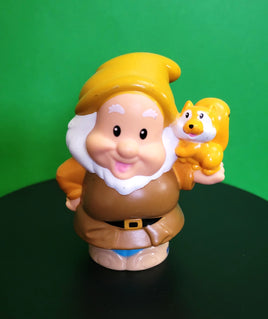 Fisher Price Little People Disney Snow White Dwarf Happy with Squirrel