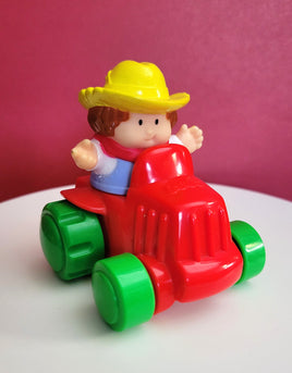 Fisher Price Little People Vintage Farmer Jed on Red Tractor