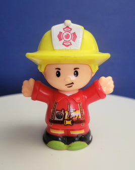 Fisher Price Little People Eddie Fireman Yellow and Red