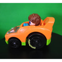 Fisher Price Little People Wheelies Orange Racecar