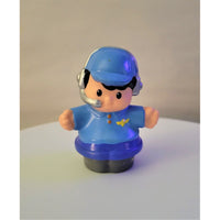 Fisher Price Little People Airplane Helicopter Pilot Boy Figure Blue Cap